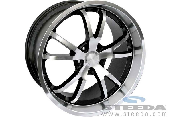 Spyder Wheel - Black w/ Machined Face/Lip - 20x9.5